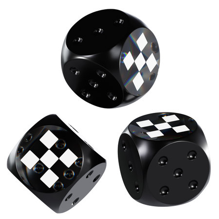 Dice OKB Glass Dice Crypto 3D Iconの写真素材