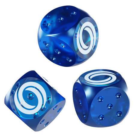 Dice Oasis Network ,ROSE Glass Dice Crypto 3D Iconの写真素材