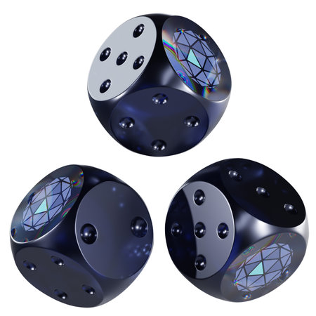 Dice Orbs Glass Dice Crypto 3D Iconの写真素材