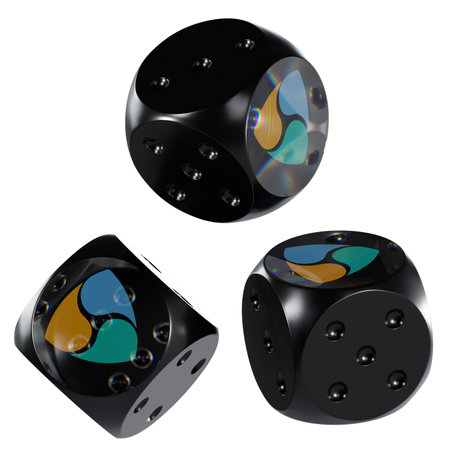 Dice NEM ,XEM Glass Dice Crypto 3D Iconの写真素材