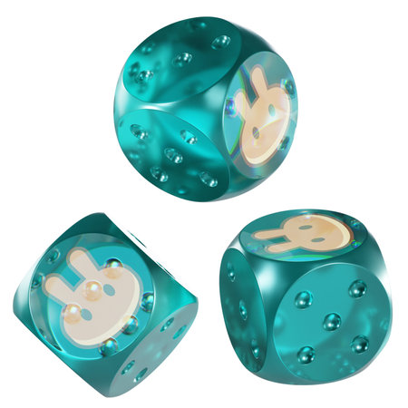 Dice PancakeSwap ,CAKE Glass Dice Crypto 3D Iconの写真素材