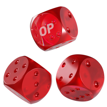 Dice Optimism ,OP Glass Dice Crypto 3D Iconの写真素材