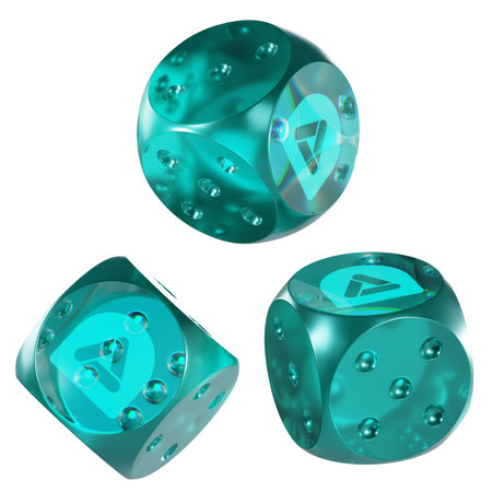 Dice PlayDapp ,PLA Glass Dice Crypto 3D Iconの写真素材