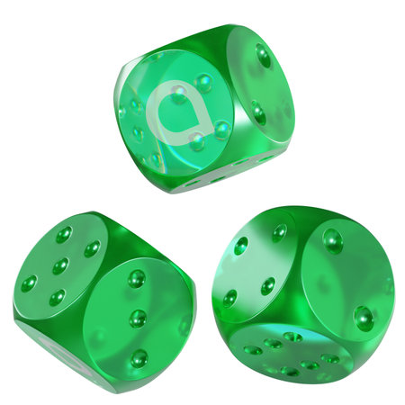 Dice Siacoin ,SC Glass Dice Crypto 3D Iconの写真素材