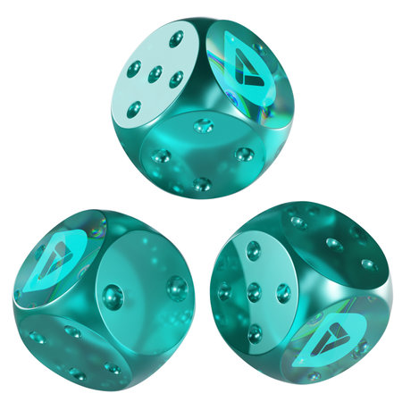 Dice PlayDapp ,PLA Glass Dice Crypto 3D Iconの写真素材