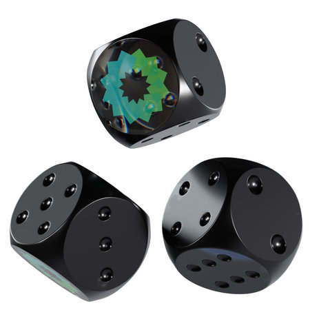 Dice Powerledger ,POWR Glass Dice Crypto 3D Iconの写真素材