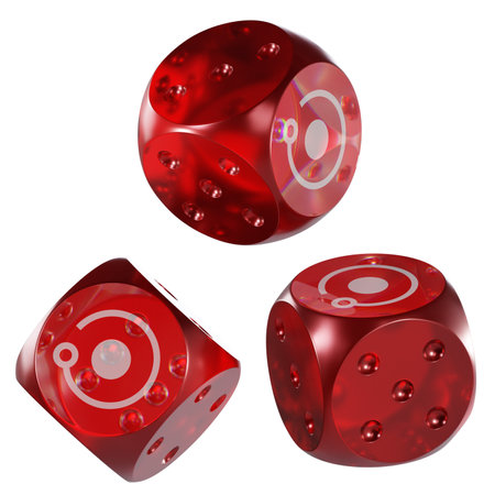 Dice Render ,RNDR Glass Dice Crypto 3D Iconの写真素材