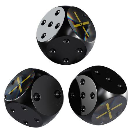 Dice Pundi X ,PUNDIX Glass Dice Crypto 3D Iconの写真素材