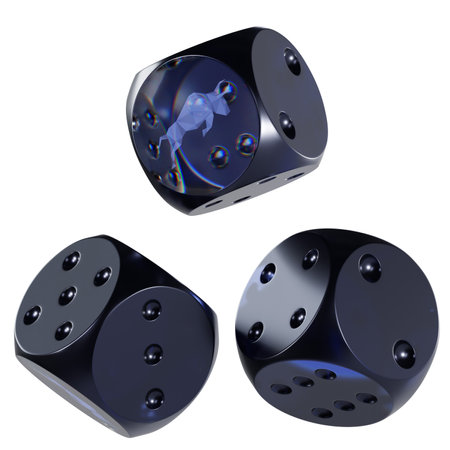 Dice Polymath ,POLY Glass Dice Crypto 3D Iconの写真素材