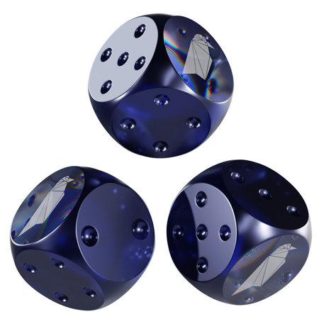 Dice Ravencoin ,RVN Glass Dice Crypto 3D Iconの写真素材