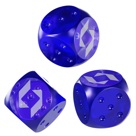 Dice SafePal ,SFP Glass Dice Crypto 3D Iconの写真素材