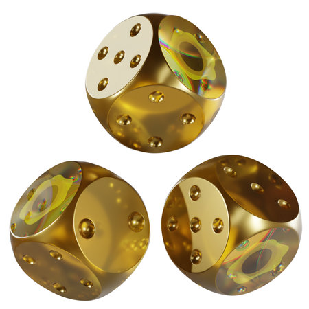 Dice PAX Gold ,PAXG Glass Dice Crypto 3D Iconの写真素材