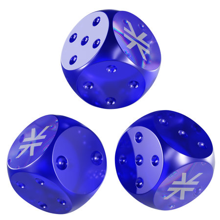 Dice Stacks ,STX Glass Dice Crypto 3D Iconの写真素材