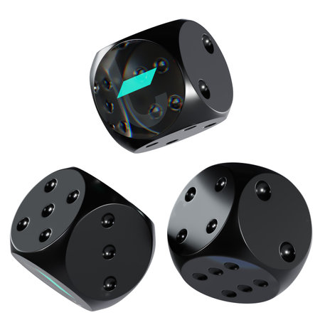 Dice TomoChain ,TOMO Glass Dice Crypto 3D Iconの写真素材