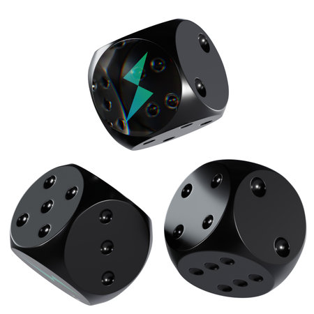 Dice THORChain ,RUNE Glass Dice Crypto 3D Iconの写真素材