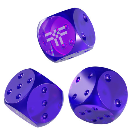 Dice Threshold ,T Glass Dice Crypto 3D Iconの写真素材