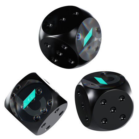 Dice TomoChain ,TOMO Glass Dice Crypto 3D Iconの写真素材