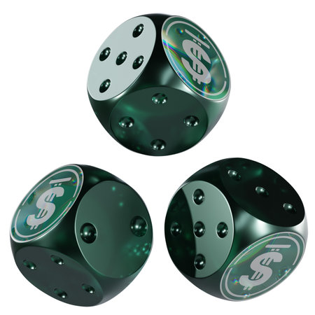 Dice USDD Glass Dice Crypto 3D Iconの写真素材