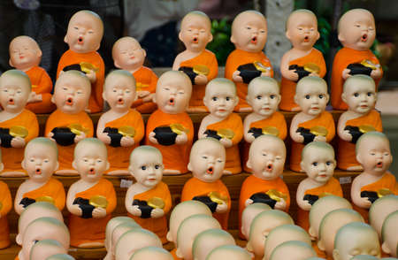 buddha monk model in the temple thailandの写真素材