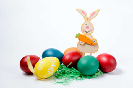 Easter colored eggsの写真素材