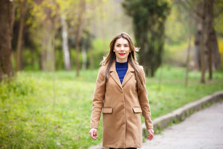 Young beautiful business woman, outdoors portraitの写真素材
