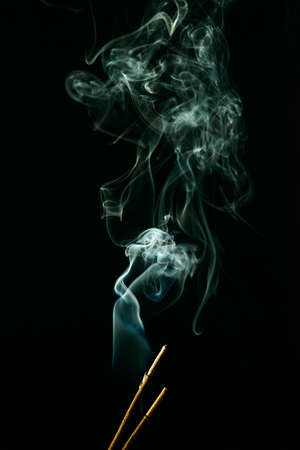 Smoke on black backgroundの写真素材