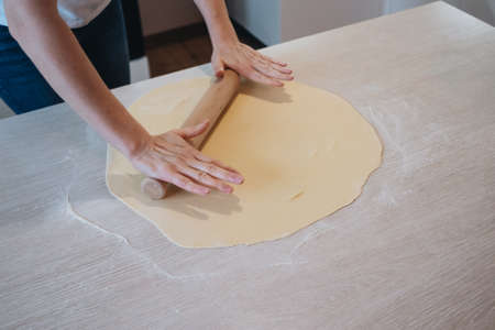 Ravioli homemade. Fresh dough and ravioli traditional to the rustic table.