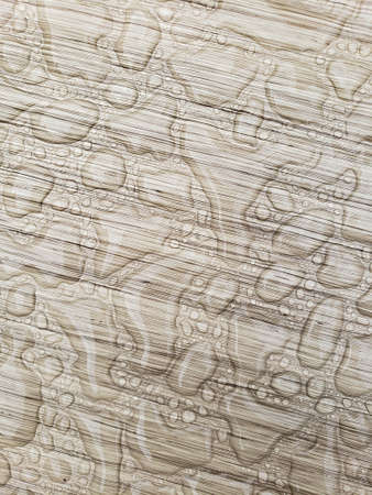close-up of water droplets on a table after a rainfall
