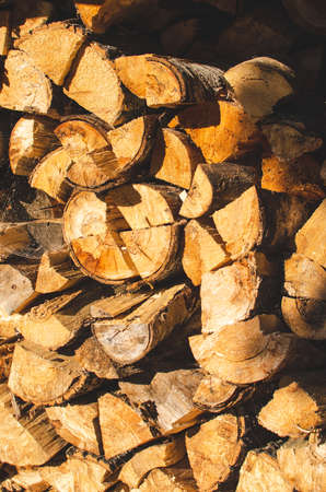 Pile of stacked firewood