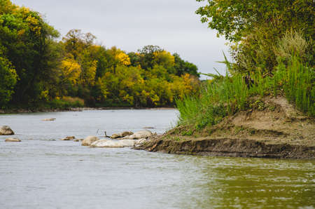 view if the Assiniboine River in the fall
