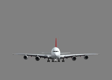 White jet airplane - isolated on greyの写真素材