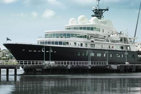 Large luxury yacht anchored in Antigua,caribbean islandsの写真素材