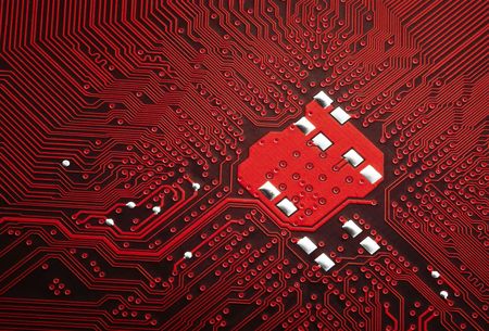 close up of a computer motherboard circuitの写真素材