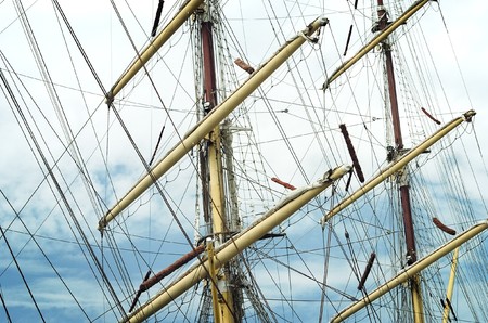 Close up of Sail Ships Rigging