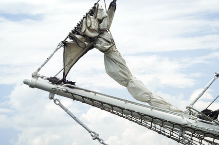Close up of Sail Ships Riggingの写真素材