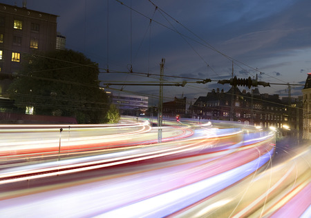 Fast trains with motion blurの写真素材