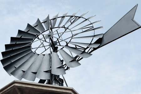 Close up of a of a water pumping windmill. Environment concept.の写真素材