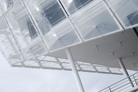 Architectural detail of a modern building in Hamburg, Germanyの写真素材