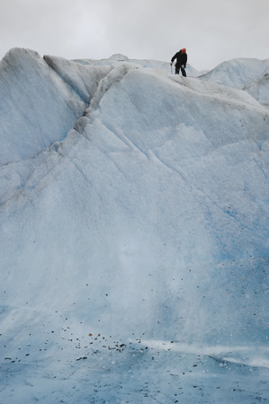 Ice climbing Mendenhall Glacier, Juneau, Alaskaの写真素材