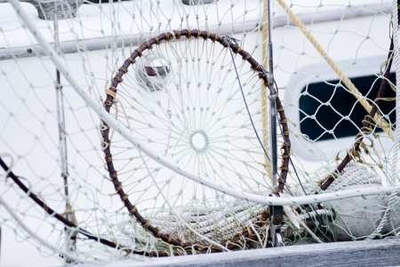 Fishing net dryingの写真素材
