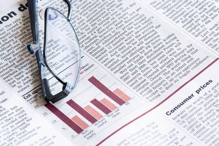 Financial index chart showing losses. Analysis of the stock market.の写真素材