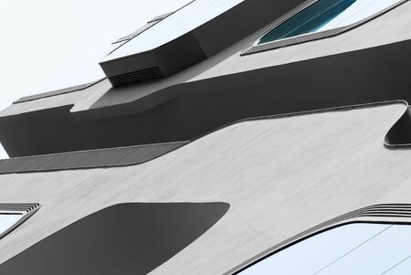 Architectural detail of a modern building, Hamburg, Gemranyの写真素材