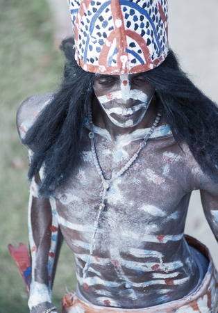 Los Tainos, the re-enactment of the original African slaves who were brought to the Dominican Republic and became part of the Dominican heritage.のeditorial素材