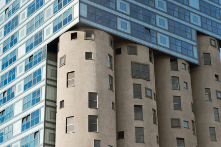 Fragment of the Silo building. Modern Architecture in Harburg, HH, Germanyの写真素材