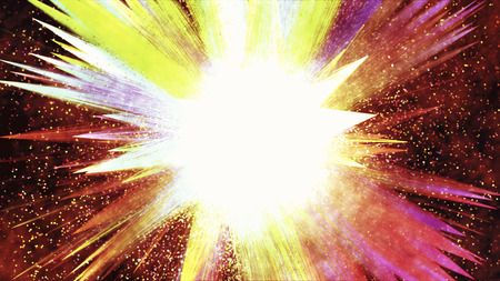 Abstract festive fireworks explosion. Holiday concept background.