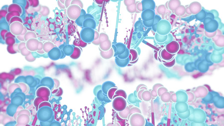 DNA Strings On White Background. Medical Research, Gene Engineering And Biotechnology Conceptの写真素材