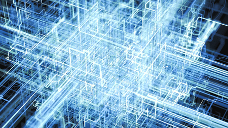 Digital Connectivity, Artificial Intelligence And Data Storage Concept. Modern Electronic Circuit...