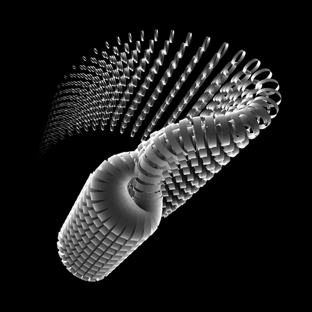 Abstract Twisted Design Isolated On Black Backgroundの写真素材