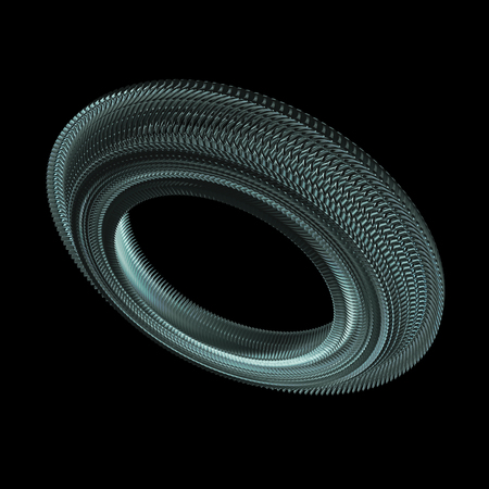 Industrial Steel Wheel Isolated On Black Backgroundの写真素材