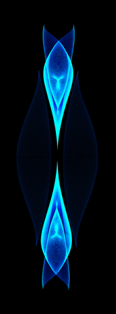 Neon Glowing Abstract Decorative Element Isolated On Black Background